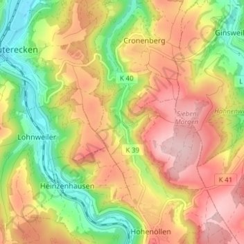 Topografische Karte Sulzhof, Höhe, Relief