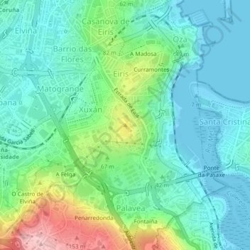 Topografische Karte Monte Mero, Höhe, Relief