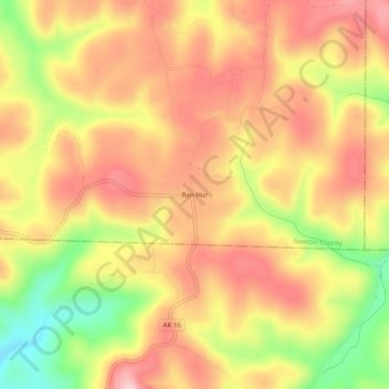 Topografische Karte Ben Hur, Höhe, Relief