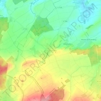 Topografische Karte Rupertshofen, Höhe, Relief