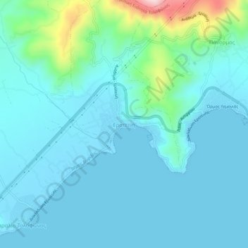 Topografische Karte Eratini, Höhe, Relief