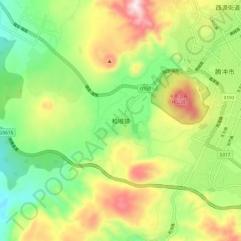 Topografische Karte 和顺镇, Höhe, Relief
