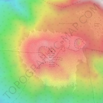 Topografische Karte Gunung Marapi, Höhe, Relief