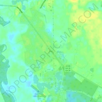 Topografische Karte Eden, Höhe, Relief