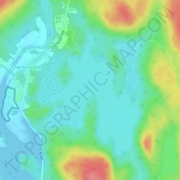 Topografische Karte Sherbrooke Lake, Höhe, Relief