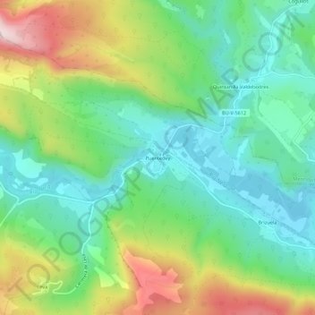 Topografische Karte Puentedey, Höhe, Relief