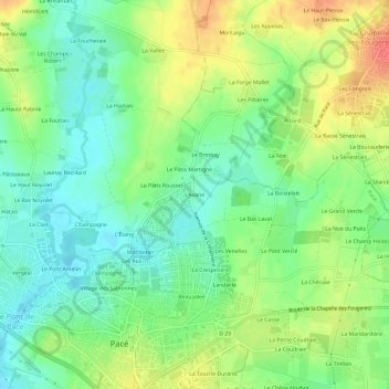 Topografische Karte L'Avarie, Höhe, Relief