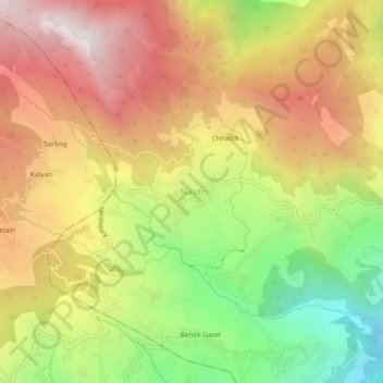 Topografische Karte Nauti, Höhe, Relief