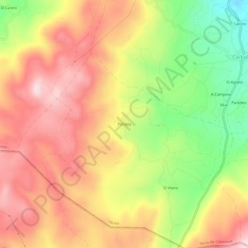Topografische Karte Portela, Höhe, Relief
