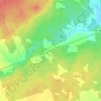 Topografische Karte Fowlers Corner, Höhe, Relief