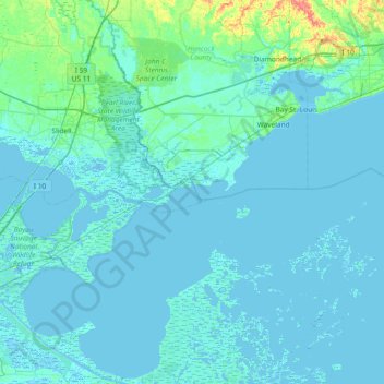 Topografische Karte Little Grassy Island, Höhe, Relief