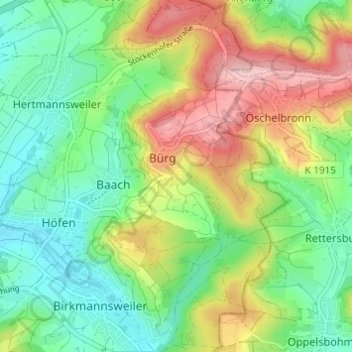 Topografische Karte Schulerhof, Höhe, Relief