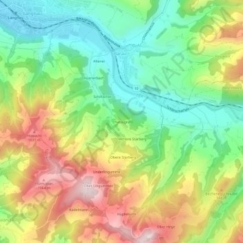 Topografische Karte Chatzegrat, Höhe, Relief