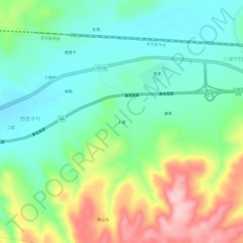 Topografische Karte 卜家, Höhe, Relief