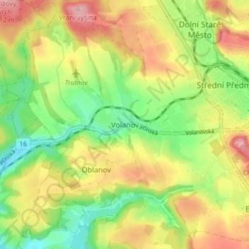 Topografische Karte Weigelsdorf, Höhe, Relief