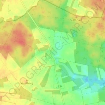 Topografische Karte Wettenbostel, Höhe, Relief