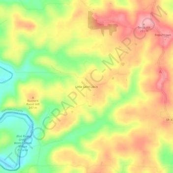 Topografische Karte Little Saint Louis, Höhe, Relief