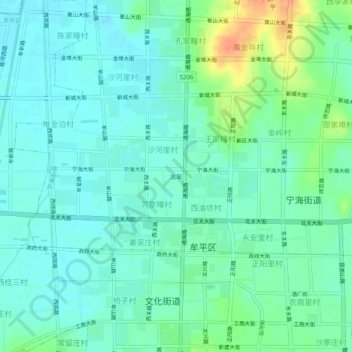 Topografische Karte 北翠, Höhe, Relief