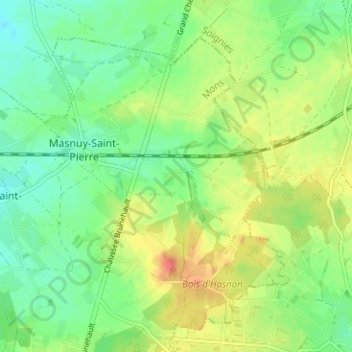 Topografische Karte Pied en Veau, Höhe, Relief
