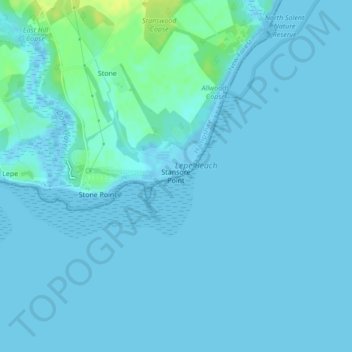 Topografische Karte Stansore Point, Höhe, Relief