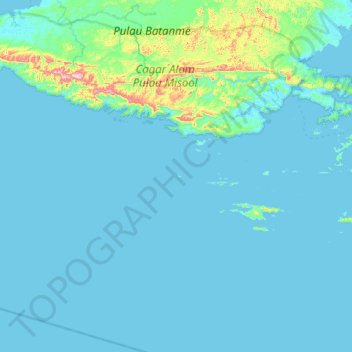 Topografische Karte Pulau Yaan, Höhe, Relief