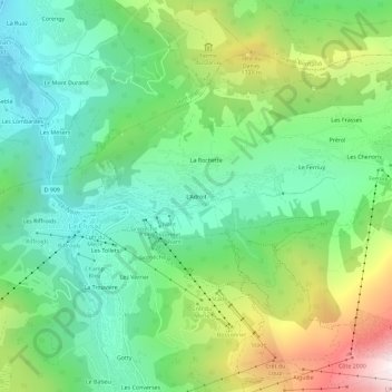 Topografische Karte L'Adroit, Höhe, Relief
