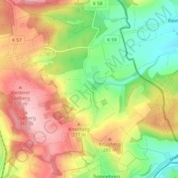 Topografische Karte Uhlental, Höhe, Relief