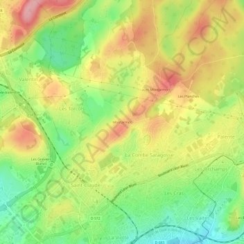 Topografische Karte Montarmot, Höhe, Relief