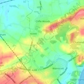 Topografische Karte Silver Street, Höhe, Relief