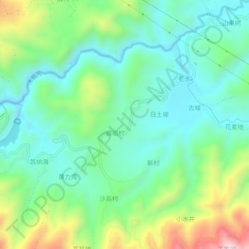 Topografische Karte 中村, Höhe, Relief