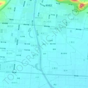 Topografische Karte 邓元, Höhe, Relief