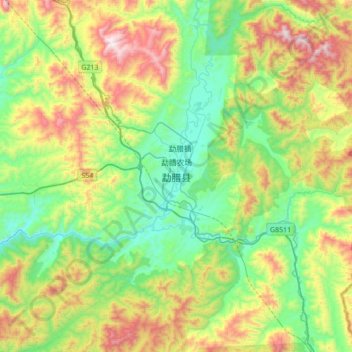 Topografische Karte 勐腊县, Höhe, Relief