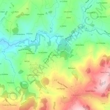 Topografische Karte Carabina, Höhe, Relief