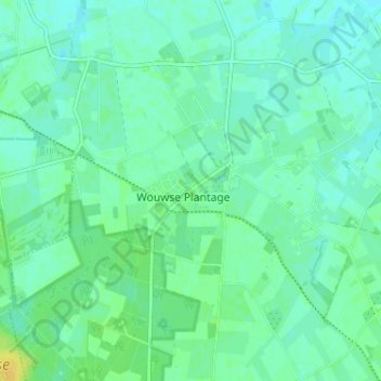 Topografische Karte Wouwse Plantage, Höhe, Relief