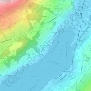 Topografische Karte Wilen (Sarnen), Höhe, Relief