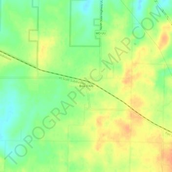Topografische Karte Bois D'Arc, Höhe, Relief
