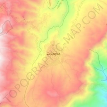 Topografische Karte Zapatoca, Höhe, Relief