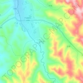 Topografische Karte 龙布赞, Höhe, Relief