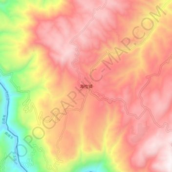 Topografische Karte 海拉镇, Höhe, Relief
