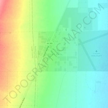 Topografische Karte Crescent Valley, Höhe, Relief