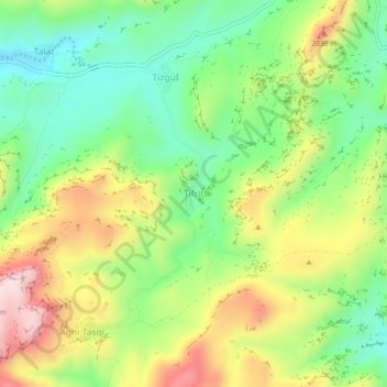 Topografische Karte Tifrit, Höhe, Relief