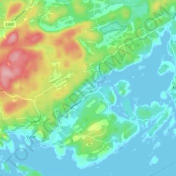 Topografische Karte Finnmark, Höhe, Relief