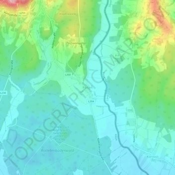 Topografische Karte Pölten, Höhe, Relief