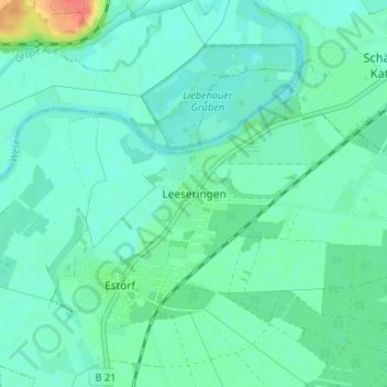 Topografische Karte Leeseringen, Höhe, Relief