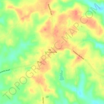 Topografische Karte Honoraville, Höhe, Relief