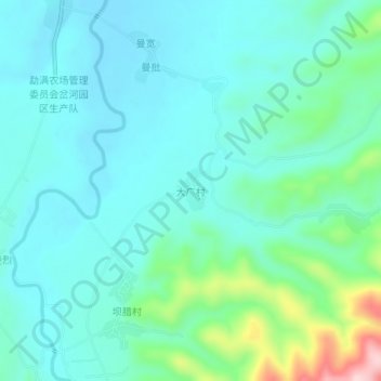 Topografische Karte 大广村, Höhe, Relief