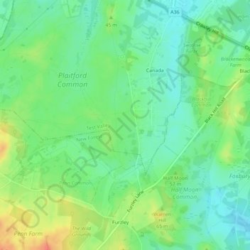Topografische Karte Canada Common, Höhe, Relief