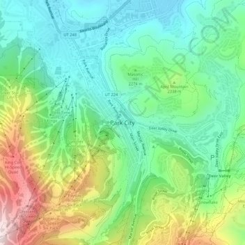 Topografische Karte Park City, Höhe, Relief
