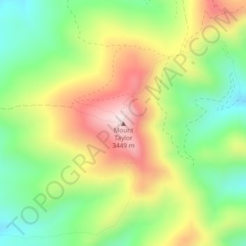 Topografische Karte Mount Taylor, Höhe, Relief