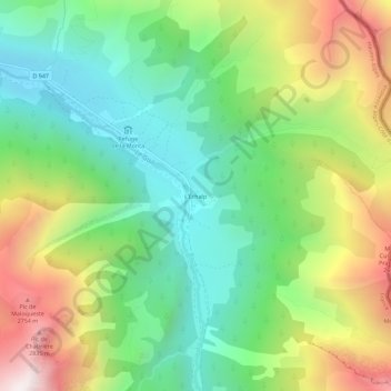 Topografische Karte L'Échalp, Höhe, Relief